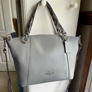 NEW prairie granite snake embossed coach kacey satchel
